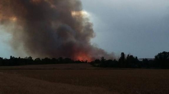 Arden varias hectáreas de cereal en Cubillas tras caer un rayo