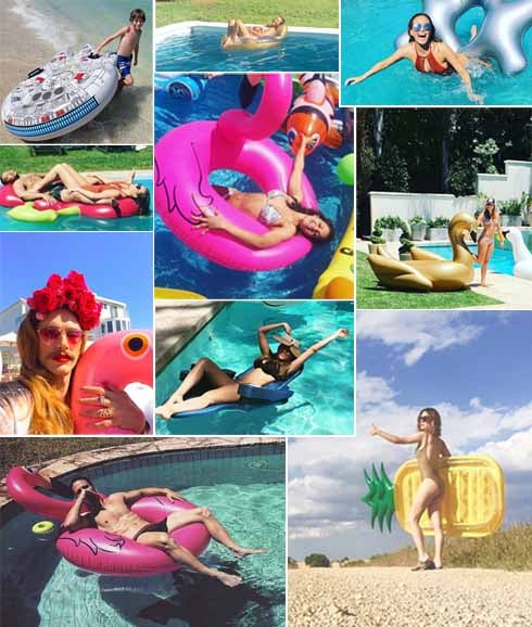 Los famosos se suman a la moda de los flotadores