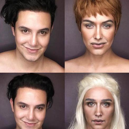 Un joven recrea los personajes femeninos de 'Juego de tronos' a base de maquillaje