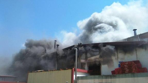 Un incendio arrasa en Aranda la fábrica de morcillas Doña Arrocita