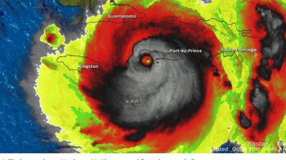 La aterradora imagen del huracán Matthew