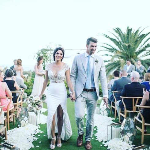 Primera fotografía de la boda de Michael Phelps