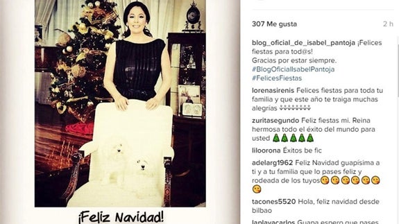 Isabel Pantoja felicita la Navidad a sus seguidores de Instagram
