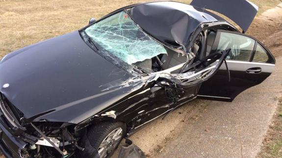 Un accidente en la A-6 a su paso por Bercero deja un herido leve