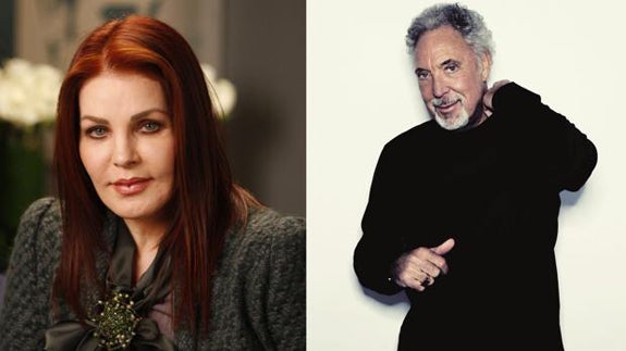 Tom Jones y Priscilla Presley, juntos