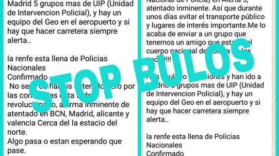 Regresan los bulos sobre alertas terroristas