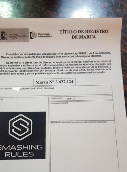 Alberto Villegas logra la concesión de la marca Smashing Rules