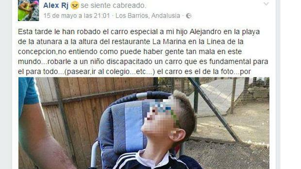 Recupera la silla de ruedas de su hijo gracias a las redes sociales